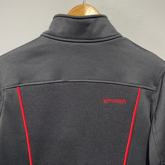 Women’s Spyder Fleece Active full zip jacket black red style 182435 size Medium - Picture 7 of 16
